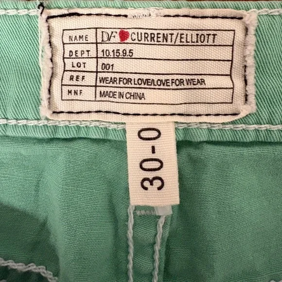 DVF Loves Current/Elliot‎ The Classic Skinny Mint Green Floral Print Jeans W 30 - Picture 6 of 8
